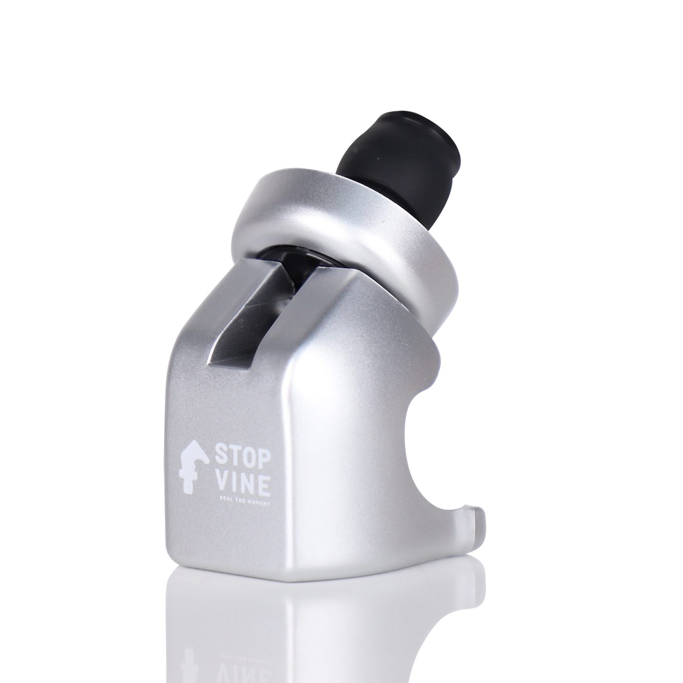 Bouchon stopper champagne argent SPARK 3, vue de trois-quarts